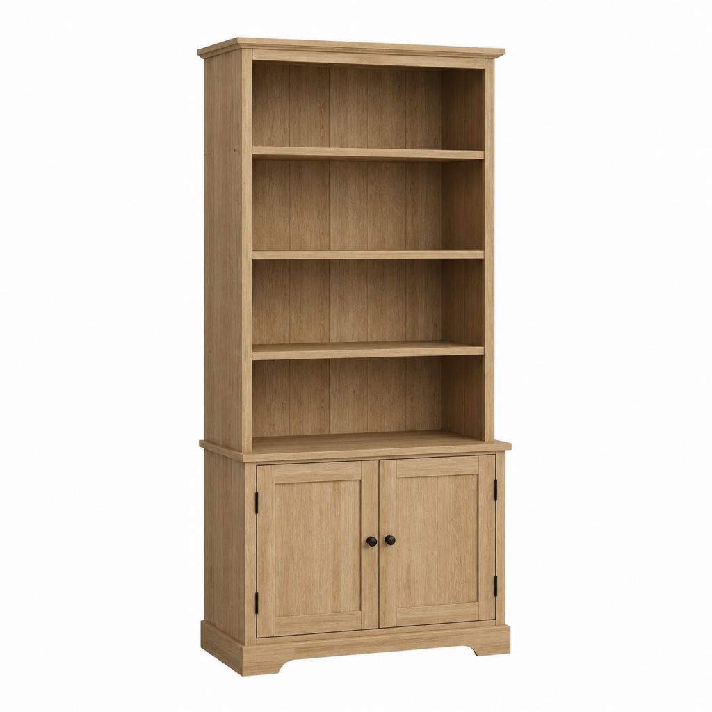Bibliothèque avec rangement chêne clair en panneaux de particules 90 x 40 x 200 cm